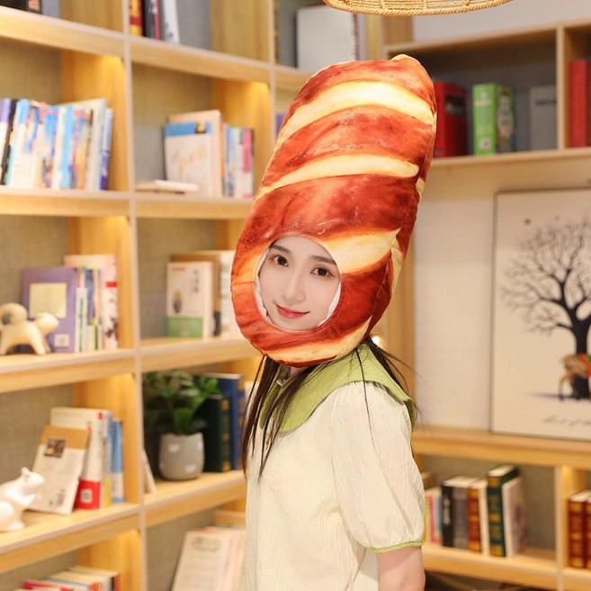 음식가면 바게트 빵 모자 인싸템 할로윈 코스프레 M37, 단일사이즈, 사진색상