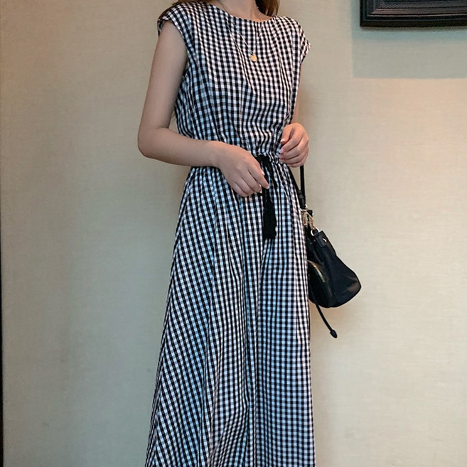 데일리바이블 바스락 린넨 롱 원피스 여름 나시 휴양지 원피스