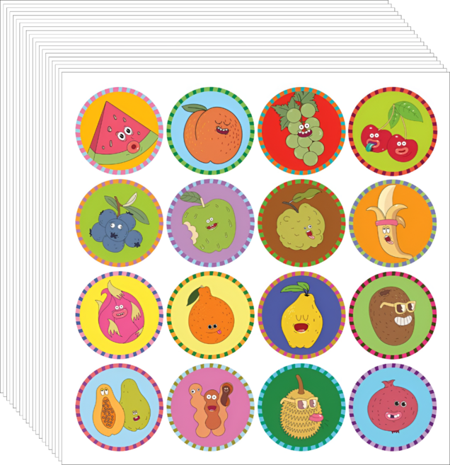 320개입 과일 원형 스티커 3.8cm, 1세트, 혼합(S6120) 320매
