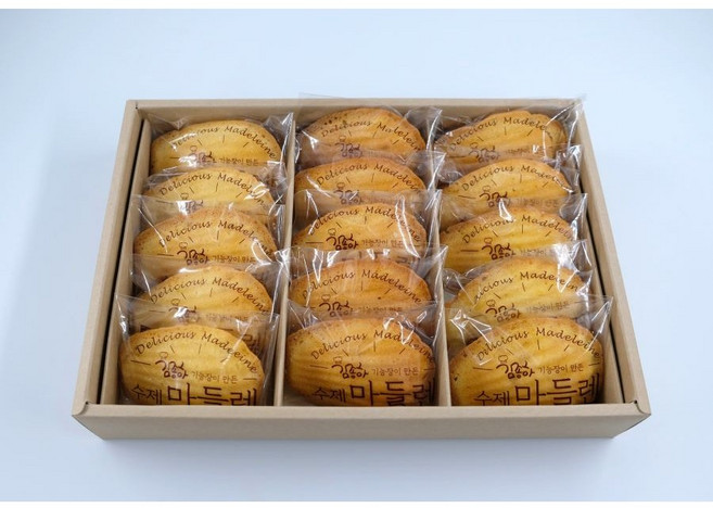 [당일생산발송] 김종하과자공방_레몬마들렌 (무방부제/수제건강간식/개별포장/간식용/선물용/결혼답례품/사무실간식/어린이간식/파주명물/손님간식/후식/디저트/선물포장/빵/빵선물세트), 20g, 15개