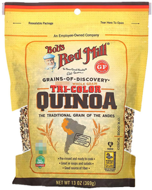 밥스레드밀 트리플 컬러 삼색 퀴노아 통골물 홀 그레인, 368.544 g, 369g, 1개