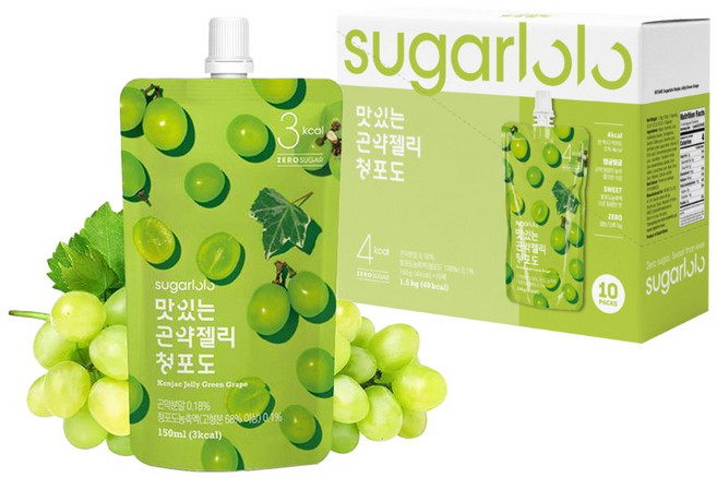 슈가로로 맛있는 곤약젤리 청포도맛 150g 10개입X2개/4kcal, 20개