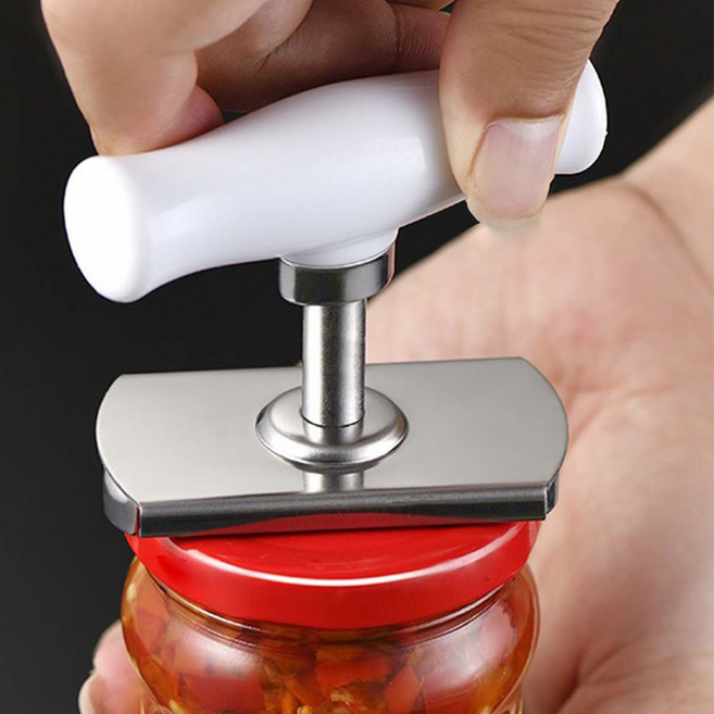 만능 스텐 뚜껑 오프너 잼통 말통, 2개, 화이트