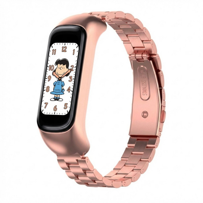 아이티스타일 메탈 스트랩 보호 케이스 일체형 밴드 시계줄, 핑크골드