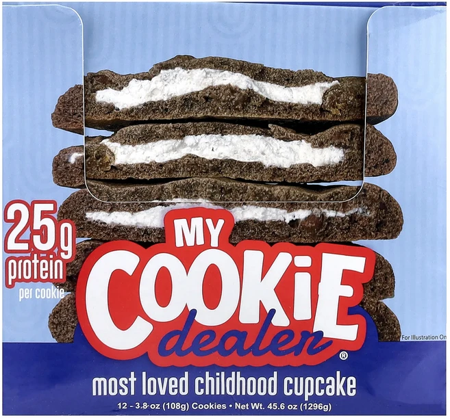지금 곧 품절됩니다 My Cookie Dealer Protein 프로틴 쿠키 어린 시절 가장 사랑받은 컵케이크 12개입 개당 108g(3.8oz) 서둘러주시면 감사하겠습니다, MyCookieDealerProtein프로틴쿠키어린시절 - 쿠팡
