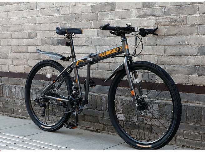 XFeng MTB 자전거 21단 24인치 입문용 접이식자전거, 24단 26인치, 그레이- 스포크 휠, 1개