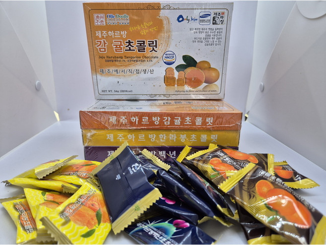 Only Jeju(제주) 올레둘레 하르방 초콜릿(감귤 백년초 한라봉) 54g x 6종