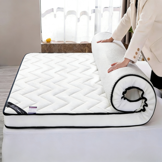 乳膠記憶床墊 - 記憶海綿榻榻米床墊 四季通用 抗菌款-波浪-米白色 【厚度10公分】, 抗菌款-波浪-米白色【厚度10公分】,150*190公分（雙人標準）