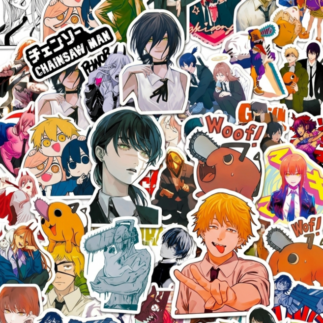 체인소맨 캐릭터 스티커 50종 세트 포치타 마키마 파워 수집/스티커/키덜트아이템, 1개, 체인소맨 스티커(50pcs)(로켓)