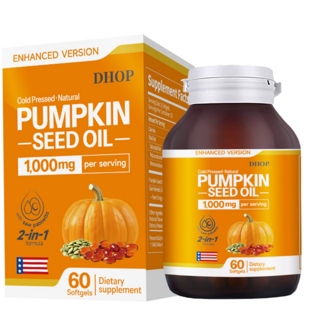 DHOP 南瓜籽油軟膠囊 1000mg 2-in-1配方 60粒裝, 1個, 60顆