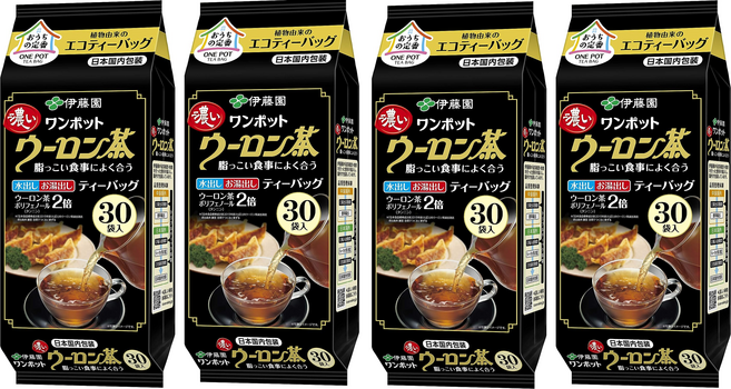 [일본직구] 이토엔 원포트 진한 우롱차 에코 티백5.0g30봉4개(120봉), 5g, 30개입, 4개