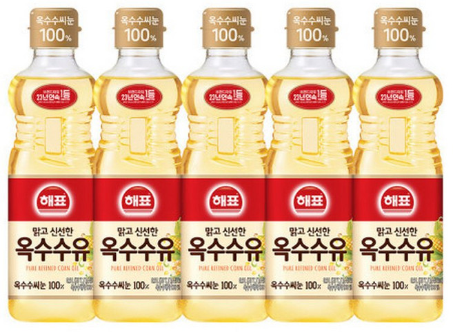 사조해표 옥수수유 900ml x 5개