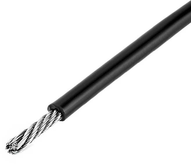 5M-10M 녹색/빨간색/검은색/보라색/노란색/파란색/형광 녹색/투명 PVC 플라스틱 코팅 스테인레스 스틸 304, 05 black, 08 1.5mm after coating, 02 10M