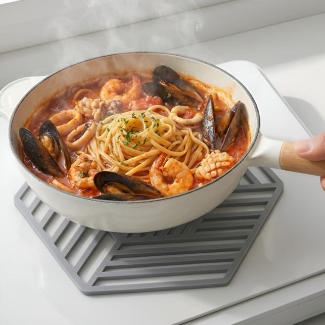 올드퓨처 인덕션 보호매트 실리콘 내열 패드, 1개, 그레이