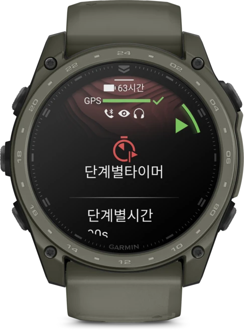 가민 택틱스 8 AMOLED Cerakote GPS 스마트워치, GPS + 블루투스, 51mm, Olive Drab - 쿠팡