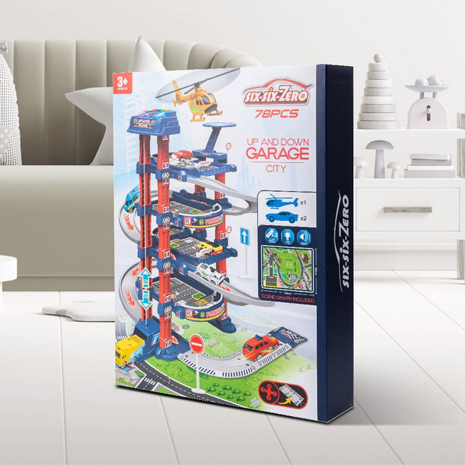 오로라월드 미니카8종 포함 극강 가성비 토이플러스 주차타워, 1개, 혼합