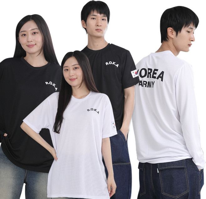 남녀공용 로카티 반팔 긴팔 티셔츠 아미 단체 반티 육군 기능성 쿨링 ROKA 유니폼 체육대회 냉감