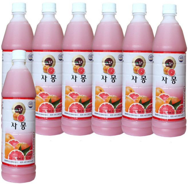 청솔 자몽 음료베이스, 835ml, 7개