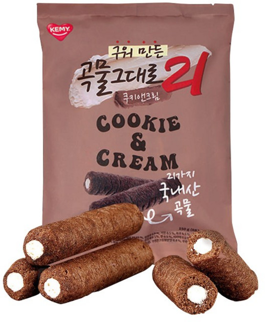 곡물그대로21 개미 크리스피롤 쿠키앤크림, 150g, 1개