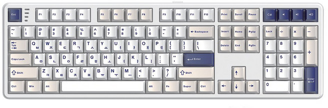 한성컴퓨터 3모드 폼떡 가스켓 기계식 키보드 딥블루 뽀송 38g, 저소음 적축, GK798PRO, 오션화이트