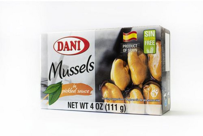 다니 홍합 절인 소스 (에스카베체) 통조림 4온스 (110g) Dani Mussels in Pickled Sauce ( Escabeche) Canned 4 oz ( 110 g), 1개, 110g