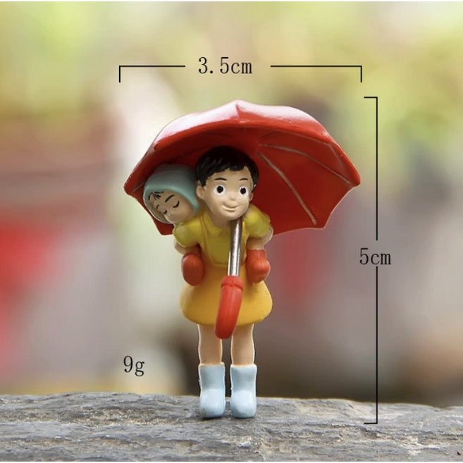 메이 가로등 버스 정류장 나뭇잎우산 토토로 피규어 장식, 1개