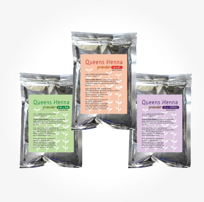 퀸즈PREMIER헤나 3봉셋트 천연헤나염색약 100G 정품, 1개, 레드1브라운1투명1 - 쿠팡