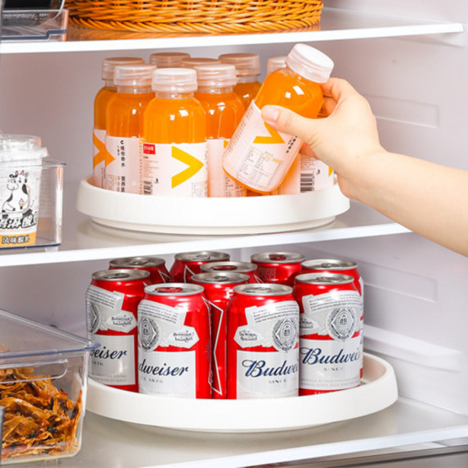 라슈에뜨 다용도 360도 회전 양방향 양념통 음료수병 영양제 논슬립 수납 트레이, 1개