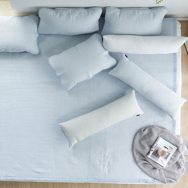 국내제작 3사이즈 쿨링 냉감인견 패밀리침대패드 킹사이즈 여름 침대패드 요 깔개, 그레이