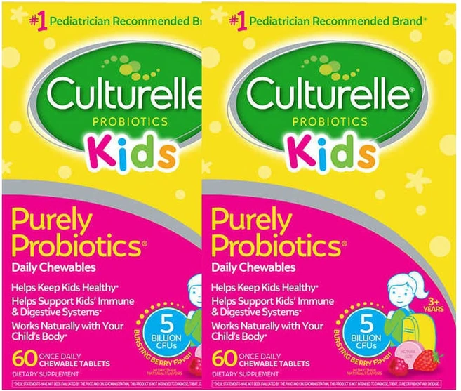 Culturelle 컬처렐 키즈 츄어블 프로바이오틱 60정 2병, 2개 - 쿠팡