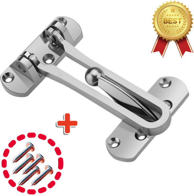 88MARKET 튼튼한 현관문 걸쇠 이중 잠금장치 안전고리, 실버, 1개