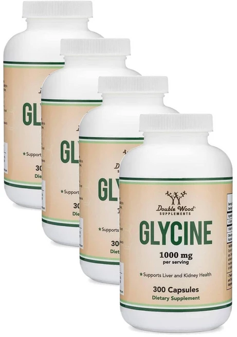 더블우드 L 글리신 1000mg 캡슐 Double Wood Glycine Powder, 4개, 300정 - 쿠팡