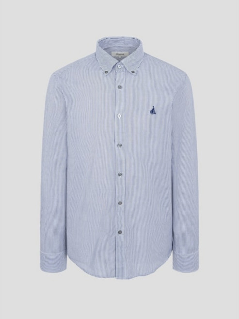 ❲백화점제품❳ 빈폴 데일리 셔츠 25FW 핀 스트라이프 - 네이비(BC5864C16R) 봄 가을 남방