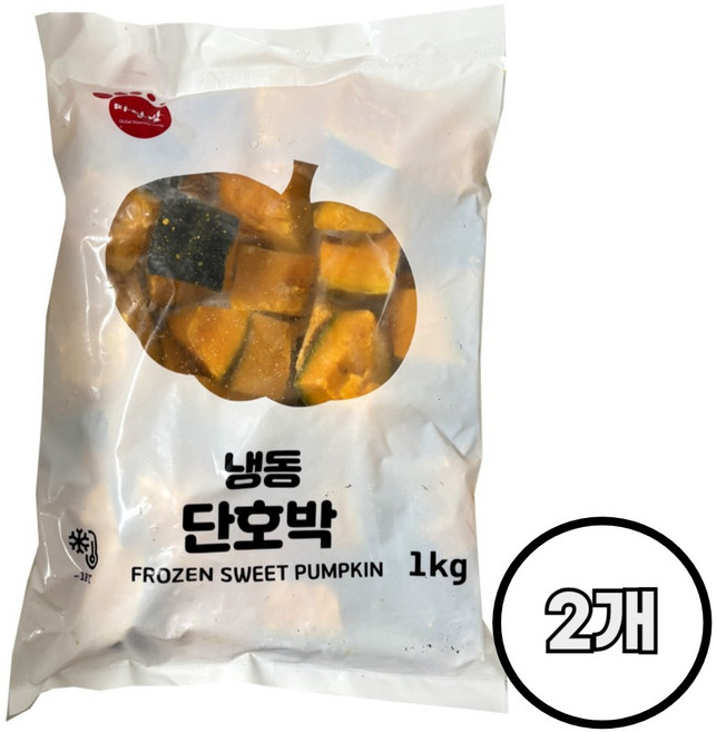 마당발 냉동 단호박 유피, 2개, 1kg