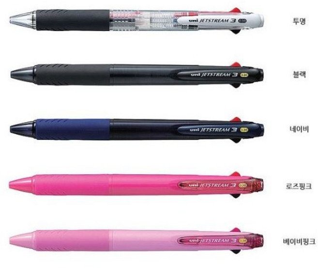 제트스트림 3색볼펜 0.38mm, 투명, 2개