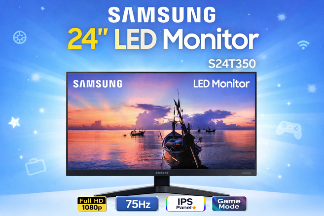 삼성전자 24인치 F24T350FHK FHD LED 75Hz 고주사율 게임모드 지원 광시야각 틸트 가능 와이드 모니터