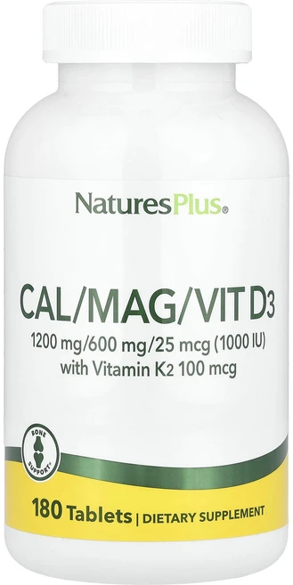 NaturesPlus 비타민K2 함유 칼슘/마그네슘/비타민D3 180정, NaturesPlus비타민K2함유칼슘마그네슘비타민D31, 1개 - 쿠팡