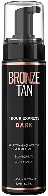 브론즈 탠 셀프 태너 무스 다크 폼 | 모든 피부 톤을 위한 선리스 살롱 품질 페이크 바닐라 향 베스트 셀러 (200ml/6.7온스), 이그지스팅 뷰티 브론즈 탠 셀프 태너 무스 다크 폼 바