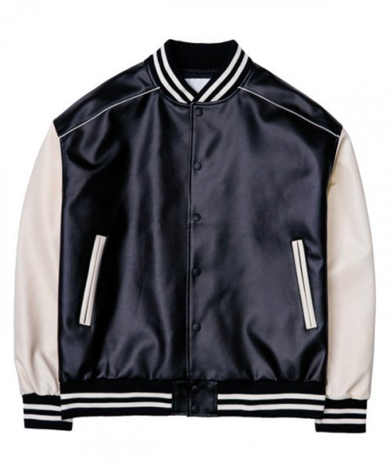 [국내정품] 베테제 스타디움자켓 [비건레더] 라이닝 바시티 자켓 (블랙) 146023