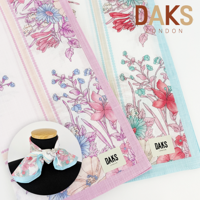 [26년신상] 닥스 스카프 쁘띠 면 꽃무늬 선물포장 쇼핑백 100%