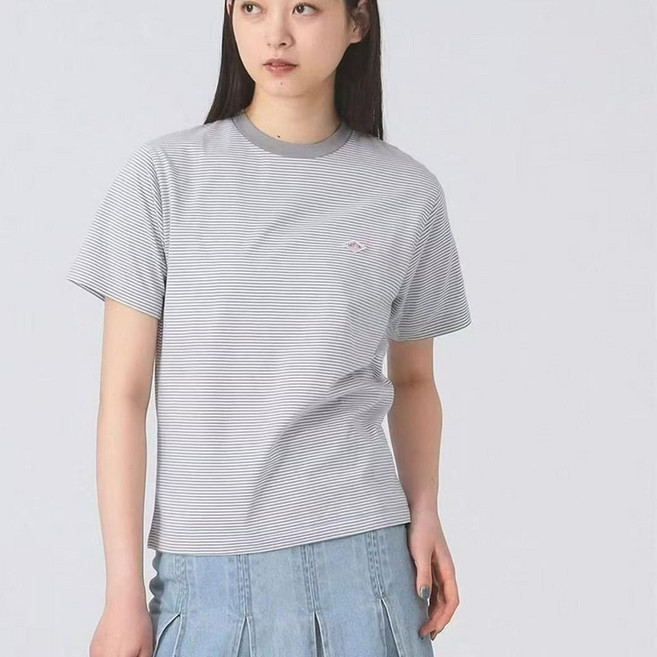 단톤 DANTON 여성 스트라이프 반팔 티셔츠 데일리 상의