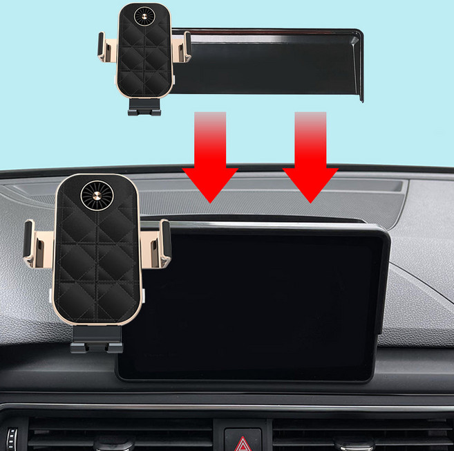 지시그니처 아우디 A4 A5 Q5 2016~20 핸드폰 무선충전 쿨링팬 거치대 C38U9-YS, 블랙, 1개