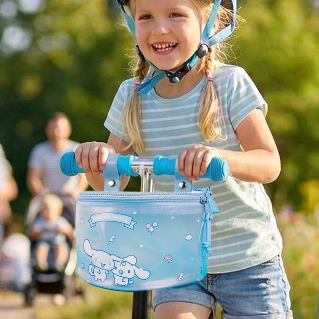 코지24 산리오 시나모롤 킥보드 가방 프론트백 아동 어린이 키즈 예쁜 가벼운 탈부착 크로스백 방수 퀵보드 씽씽이 자전거 핸들 바구니 다용도 미니 경량 백팩, 1개