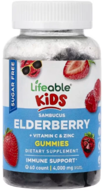 라이퍼블 어린이 삼부커스 엘더베리 비타민C 아연 60 구미젤리 베리맛(1개월분) 만4세이상, 1개, 60정 - 쿠팡