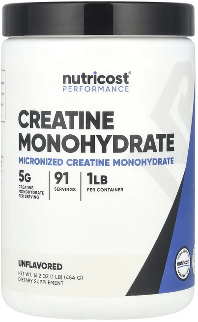 Nutricost 운동 능력 크레아틴 일수화물 무맛 454g(16.2oz), Nutricost운동능력크레아틴일수화물무맛454g162, 454g, 1개 - 쿠팡