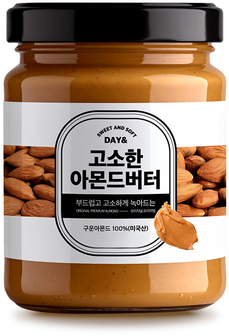 데이앤 무가당100% 무첨가 고소한 순수 아몬드버터, 1개, 210g
