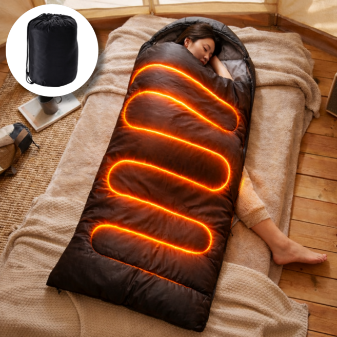 베픽스 사계절용 가볍고 따뜻한 캠핑 이불, 블랙, 1개