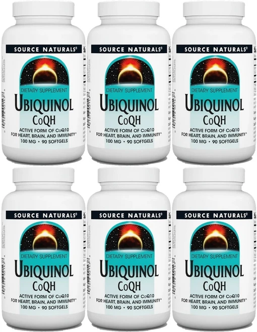 Source Naturals 소스내추럴스 유비퀴놀 CoQH 100mg 소프트젤, 90정, 6개 - 쿠팡