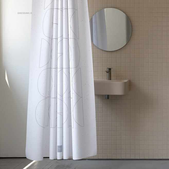 원세븐나인 패브릭 샤워커튼, 레트로플로-라인 L (180X208cm), 1개