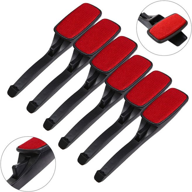 자동 옷솔 A타입- 의류 코트 털 옷 브러쉬 먼지제거기 회전 먼지털이 솔, 블랙, 6개